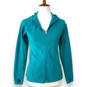 The Black Dog Teal Blue Full Zip Pique Hoodie Size Small